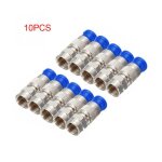 Xeme 10pcs rg6 connecteurs de compression etanche type f c�ble coaxial outil de compression coaxiale