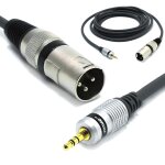 Xlr m�le vers jack 3, 5mm st�r�o audio c�ble de microphone 1. 5m m�le mini jack 3. 5 trs vers 3 broches ...