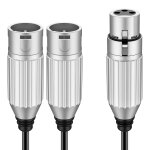 Xlr rpartiteur en cble, cble de prise de microphone symtrique en pvc 2 xlr mle vers xlr femelle ...