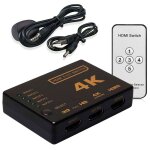 Xm commutateur hdmi 4 k commutateur 5 ports sparateur slecteur hub ir  distance noir entres 1 prise ...