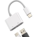 Ycj adaptateur otg usb - c vers usb a pour iphone 15 pro max plus cble de charge 2 en 1 compatible avec ...