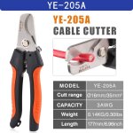 Ye - 205 / 205a coupe - cble pince  dnuder niveau industriel capacit de coupe 24mm 2 / 38mm2 diamtre ...