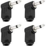 Yemaesre - lot de 4 adaptateurs jack mono 3, 5 mm a souder a angle de 90 degrs pour ecouteurs, lecteurs ...