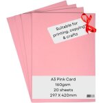 Yemaesre - papiercartonn a3 pour imprimante, rose ple - 160 g / m 20 feuilles - carton de couleur - ...