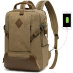Yemaesre - sac a dos homme, 2 compartiments antivol sac a dos femme voyage poches multiples vintage 15, ...