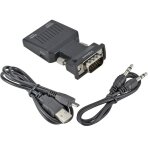 Yigetohde - adaptateur de cble de convertisseur compatible vga vers hdmi, entre d'alimentation audio ...