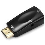 Ysfâ® adaptateur vidéo hdmi mâle vers vga femelle avec câble audio pour pc tv (noir) Ysfâ® adaptateur vidéo hdmi mâle vers vga femelle avec câble audio pour pc tv (noir)
