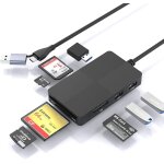 Yuhg - usb c usb3. 0 multi lecteur de cartes, 5 cartes mmoire avec 3 usb3. 0, 8 en 2 sd / tf / cf / ...