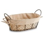 Zeller 18091 - commutateur kvm - panier  pain eisen / tissu / polyester / coton, brun, 30 x 21 x 10 ...