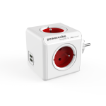 Bloc multiprise powercube original avec ports usb couleur rouge - allocacoc
