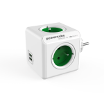 Bloc multiprise powercube original avec ports usb couleur vert - allocacoc