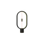 Lampe led heng en plastique noir avec interrupteur magntique et usb - c - allocacoc