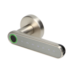Poigne de porte connecte grise avec clavier et lecteur biomtrique - orno