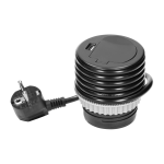 Prise encastrable pour bureau ou plan de travail avec chargeur usb couleur noir - orno