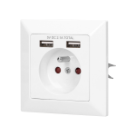 Prise murale encastrée 3680w avec 2 ports usb - orno Prise murale encastrée 3680w avec 2 ports usb - orno