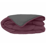 Couette �t� 140x200 cm cocoon bicolore prune / gris garnissage fibre polyester 200 g / m2