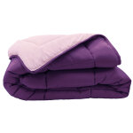 Couette hiver 160x220 cm cocoon bicolore prune / parme garnissage fibre polyester 400 g / m2