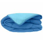Couette hiver 240x220 cm cocoon bicolore bleu gitane / azur garnissage fibre polyester 400 g / m2