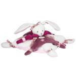 Doudou plat lapin 27 cm collection lapin cerise rose