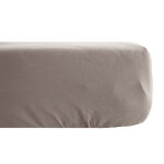 Drap housse uni 160x200 cm percale manoir beige lin bonnet 40