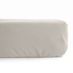 Drap housse uni 160x200 cm percale manoir blanc naturel bonnet 40