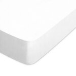 Drap housse uni 160x200 cm bonnet 40 cm 100% coton alto blanc