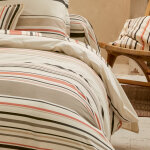 Drap plat 180x290 cm 100% coton hugo beige / corail