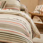 Drap plat 240x310 cm 100% coton hugo beige / corail
