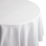 Nappe ovale 180x300 cm jacquard 100% polyester lounge blanc