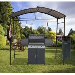 Abri de barbecue dallas 2. 6x 1. 50m en aluminium gris anthracite