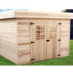 Abri de jardin en bois habrita 14, 75 m2 avec toit plat Abri de jardin en bois habrita 14, 75 m2 avec toit plat