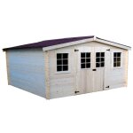Abri de jardin en bois massif habrita 16 m2 avec soubassement Abri de jardin en bois massif habrita 16 m2 avec soubassement