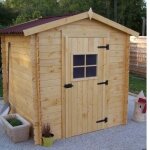Abri de jardin bois massif habrita 3, 08 m2 avec plancher et madrier Abri de jardin bois massif habrita 3, 08 m2 avec plancher et madrier