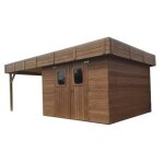 Abri de jardin habrita avec auvent en bois 20, 53 m2 Abri de jardin habrita avec auvent en bois 20, 53 m2