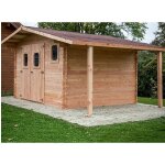 Abri de jardin habrita en bois douglas massif 17. 20 m2 avec bucher Abri de jardin habrita en bois douglas massif 17. 20 m2 avec bucher