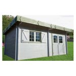 Abri de jardin habrita bois massif 25, 37 m2 avec toit plat acier Abri de jardin habrita bois massif 25, 37 m2 avec toit plat acier