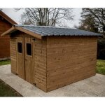 Abri de jardin habrita thiers en bois massif 11, 97 m2 avec toit acier Abri de jardin habrita thiers en bois massif 11, 97 m2 avec toit acier