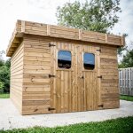 Abri de jardin habrita thizy en bois thermo traité 11, 53 m2 avec toit Abri de jardin habrita thizy en bois thermo traité 11, 53 m2 avec toit