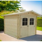 Abri de jardin loire bois massif 2. 20x2. 20m 4 m2 habrita madrier 28mm Abri de jardin loire bois massif 2. 20x2. 20m 4 m2 habrita madrier 28mm