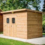 Abri de jardin theora en bois massif habrita 7, 33 m2 avec toiture