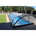 Abri de piscine en aluminium anthracite et polycarbonate 380 x 854 x Abri de piscine en aluminium anthracite et polycarbonate 380 x 854 x