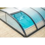 Abri de piscine en aluminium anthracite et polycarbonate 430x854x84 Abri de piscine en aluminium anthracite et polycarbonate 430x854x84