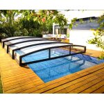 Abri de piscine téléscopique majorca plat pour piscine 6. 70x4. 57m Abri de piscine téléscopique majorca plat pour piscine 6. 70x4. 57m