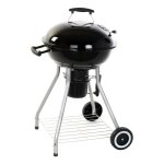 Barbecue à charbon avec couvercle et roulettes dkd home decor noir Barbecue à charbon avec couvercle et roulettes dkd home decor noir