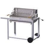 Barbecue le marquier irissarry inox avec chariot et tournebroche