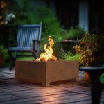 Braséro en acier square corten 70cm infire Braséro en acier square corten 70cm infire