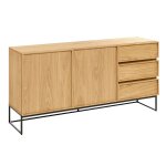 Buffet bois 160x78 en chêne contreplaqué et acier noir kosyform Buffet bois 160x78 en chêne contreplaqué et acier noir kosyform