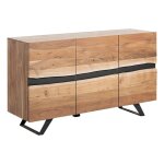 Buffet en bois massif 148x85 acacia et pieds métal kosyform Buffet en bois massif 148x85 acacia et pieds métal kosyform