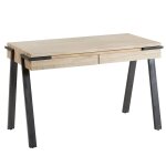 Bureau design bois d'acacia massif et pieds acier noir 125x60 Bureau design bois d'acacia massif et pieds acier noir 125x60
