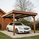 Carport en bois avec toit plat 7x8 habrita 17 m2 Carport en bois avec toit plat 7x8 habrita 17 m2